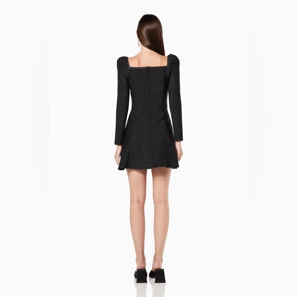 Elliatt Mallory Long Sleeve Mini Dress in Blacksilver - Picture 5 of 6